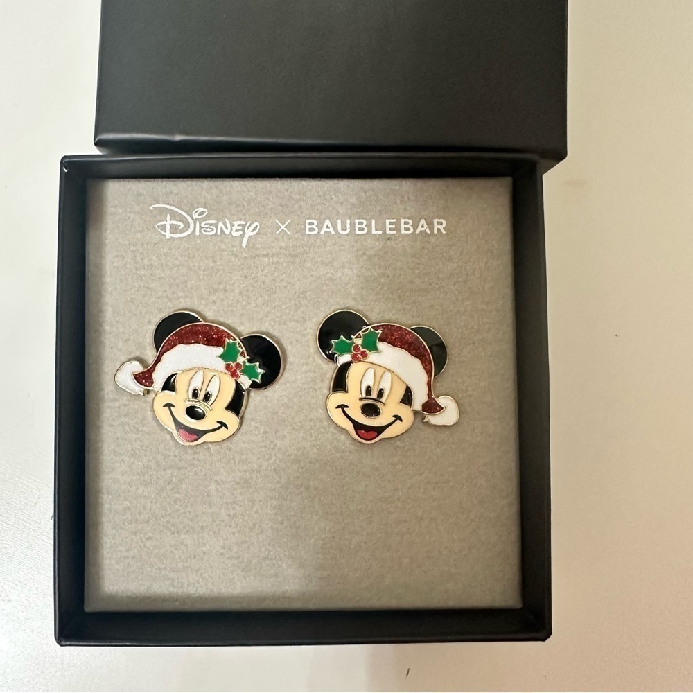 Disney x Baublebar Mickey Mouse Disney Santa Earrings